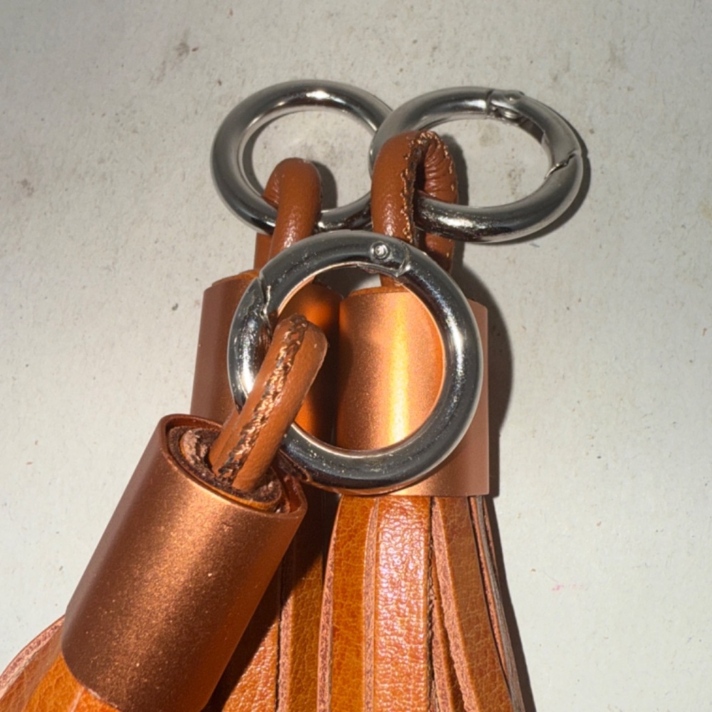 (3 PACK) Brown Leather Tassel Keychain iPhone iPad Lightning USB Cable - Picture 4 of 6